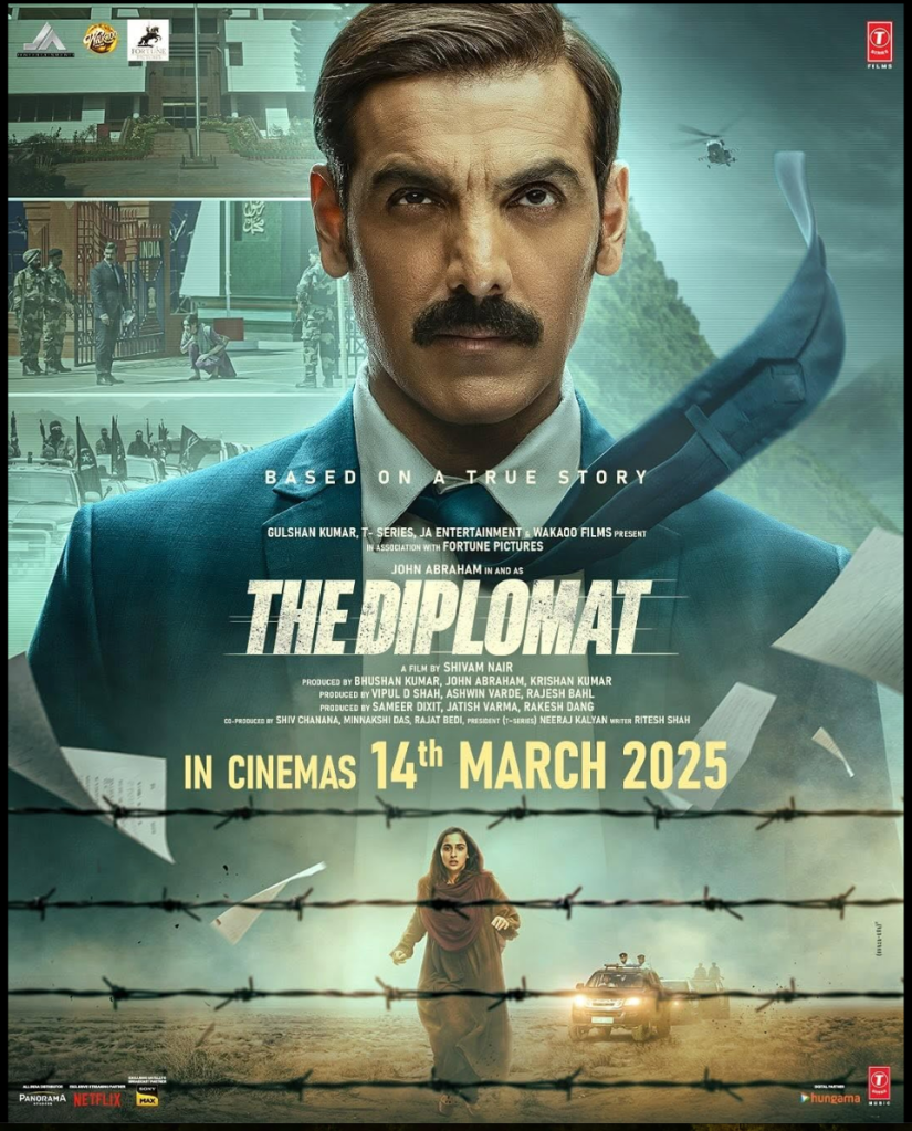 the diplomat, john abraham, political thriller, india pakistan movie, hindi film on netflix